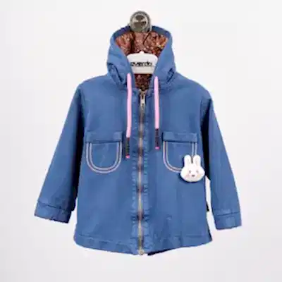 Overdo Kız Ceket Kapüşonlu Kedili Mavi