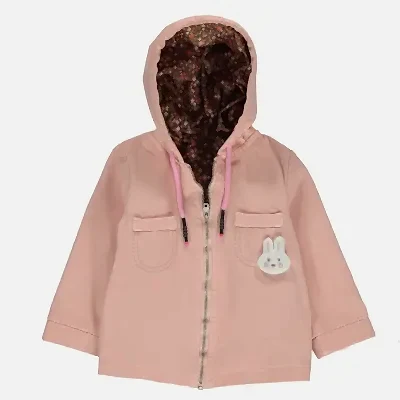 Overdo Kız Ceket Kapüşonlu Renkli Pembe