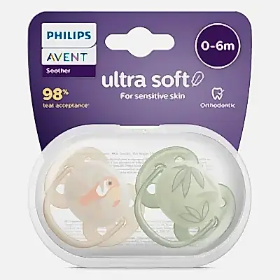 Philips Avent Soother Ultra Yumuşak Emzik 0-6 Ay 2li Erkek SCF091/07