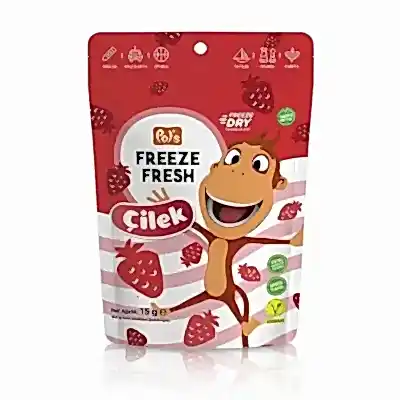 Pol's&nbsp;Freeze Fresh Kukili Dondurularak Kurutulmuş Çilek 15 gr