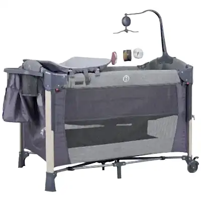 Prego Müzikli, Dönenceli 8062 Elips Anne Yanı Oyun Parkı 70X110 Cm Gri