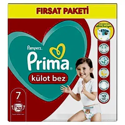 Prima Pants Külot Bebek Bezi 7 Beden XXL 52li Fırsat Paketi