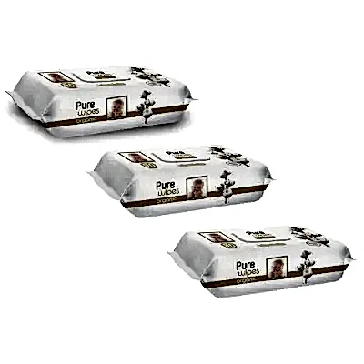 Pure Baby Organik Pamuklu Bebek Islak Havlu 90lı*3