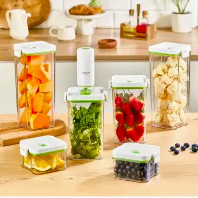 Respiroxhome Vakumlu Saklama Kabı Seti 6lı Şarjlı Otomatik Pompalı - 9