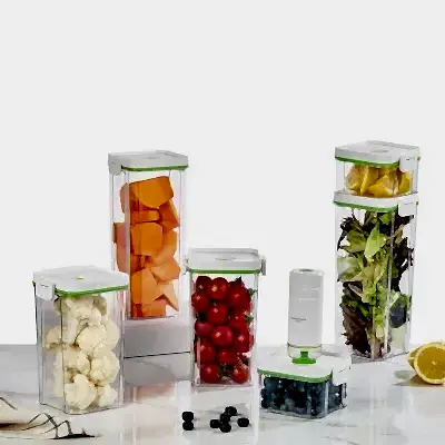 Respiroxhome Vakumlu Saklama Kabı Seti 6lı Şarjlı Otomatik Pompalı