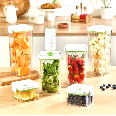 Respiroxhome Vakumlu Saklama Kabı Seti 6lı Şarjlı Otomatik Pompalı - 11