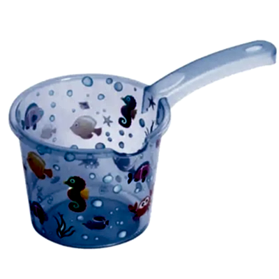 Sevi Bebe Bebek Banyo Maşrapası Desenli Şeffaf Mavi