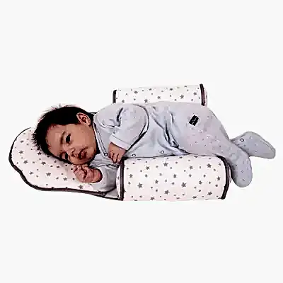 Sevi Bebe Kafa Şekillendirici Yastık ve Yan Yatış Yastığı Gri Yıldız