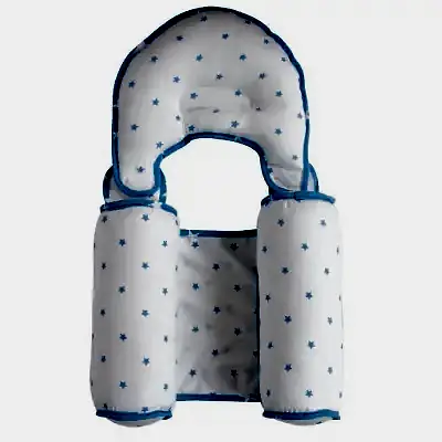 Sevi Bebe Kafa Şekillendirici Yastık & Yan Yatış Yastığı Mavi Yıldız