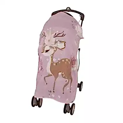 Sevi Bebe Müslin Bebek Arabası Örtüsü Pano Baskılı Ceylan 