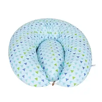 Sevi Bebe Yastıklı Anne Bebek Minderi Mavi Üçgen
