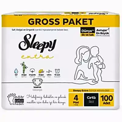 Sleepy Bebek Bezi 4 Beden Maxi 7-14 kg 100lü Ekstra Gross Paket
