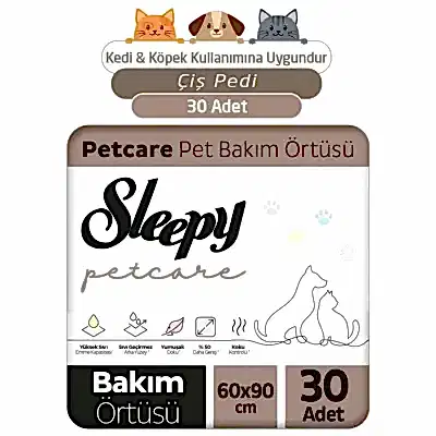 Sleepy Petcare Evcil Hayvan Bakım Örtüsü 60x90 30lu