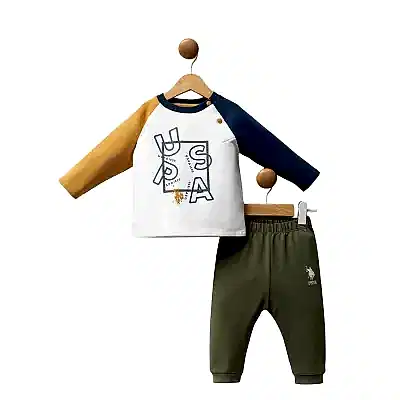 U.S. Polo 2li Takım Beyaz Hardal