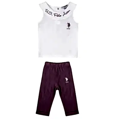 U.S. Polo Kız 2li Takım T-Shirt Krem