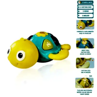 Vardem Işıklı ve Müzikli Kaplumbağa Bebek Piyanosu