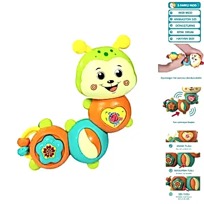 Vardem Işıklı ve Müzikli Tırtıl Bebek Piyanosu