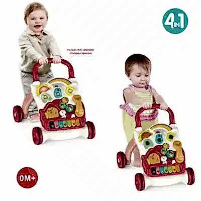 Vardem Piyanolu 4in1 Turkuaz Bebek Yürüteci Pembe Renk