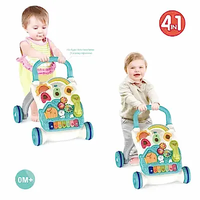 Vardem Piyanolu 4in1 Turkuaz Bebek Yürüteci Turkuaz