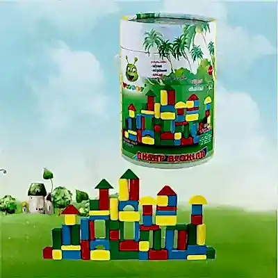 Woodoy Ahşap Blok Renkli 60 Parça