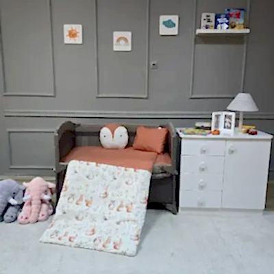 Yuar Baby Oyun Parkı 5 Parça Uyku Seti Somon Tavşan