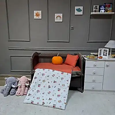 Yuar Baby Oyun Parkı 5 Parça Uyku Seti Turuncu Kabak