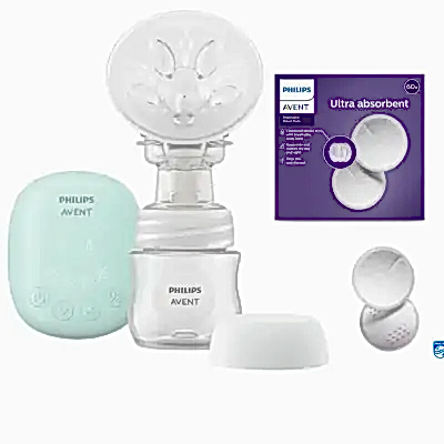 Philips Avent Essentials Tekli Elektrikli Göğüs Pompası+Tek Kullanımlık Göğüs Pedi 60lı